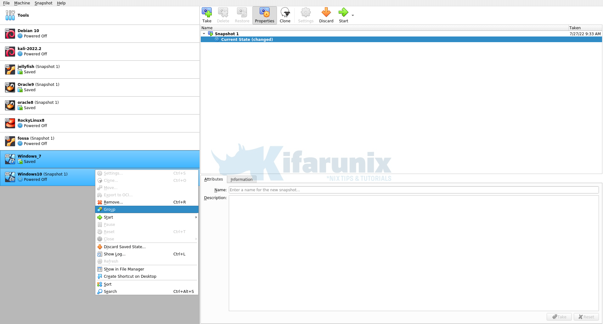 Create and Manage VirtualBox VM Groups - kifarunix.com