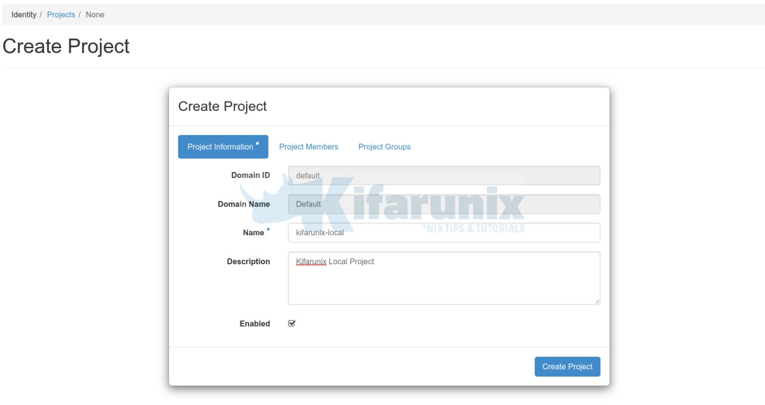 How to Create And Delete OpenStack Project - kifarunix.com