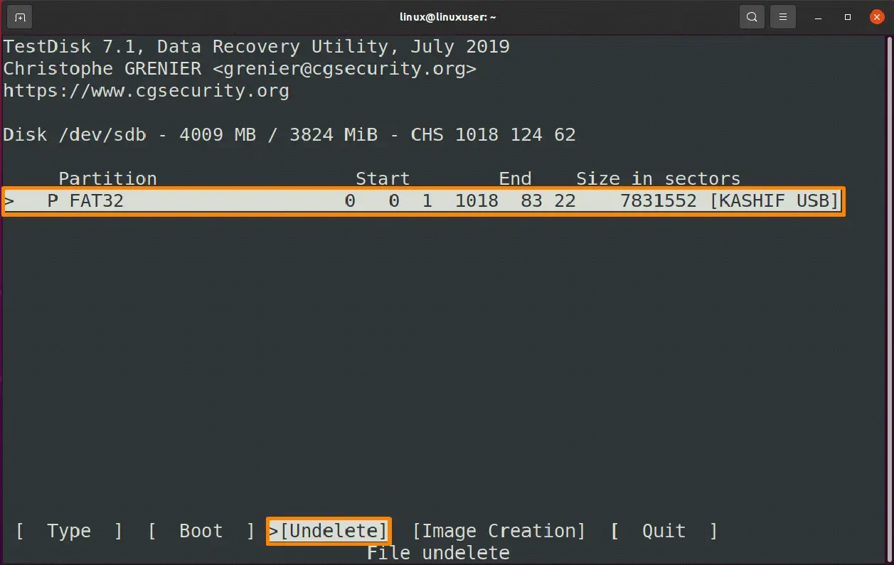 testdisk fstype