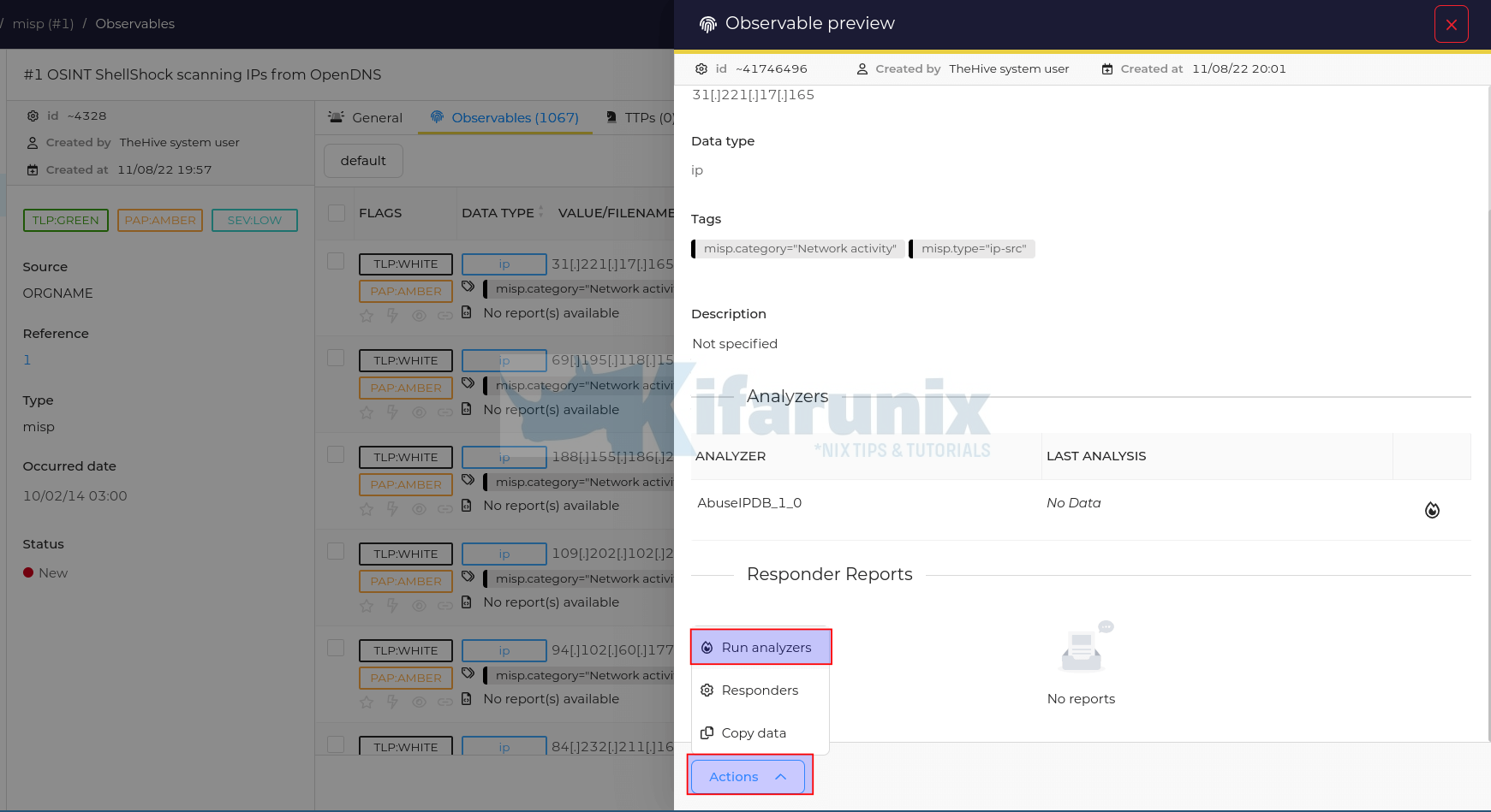 run analyzer against observable