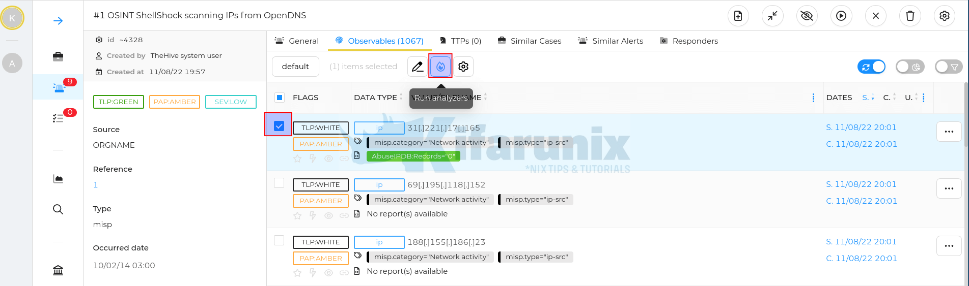 select observable n analyzer