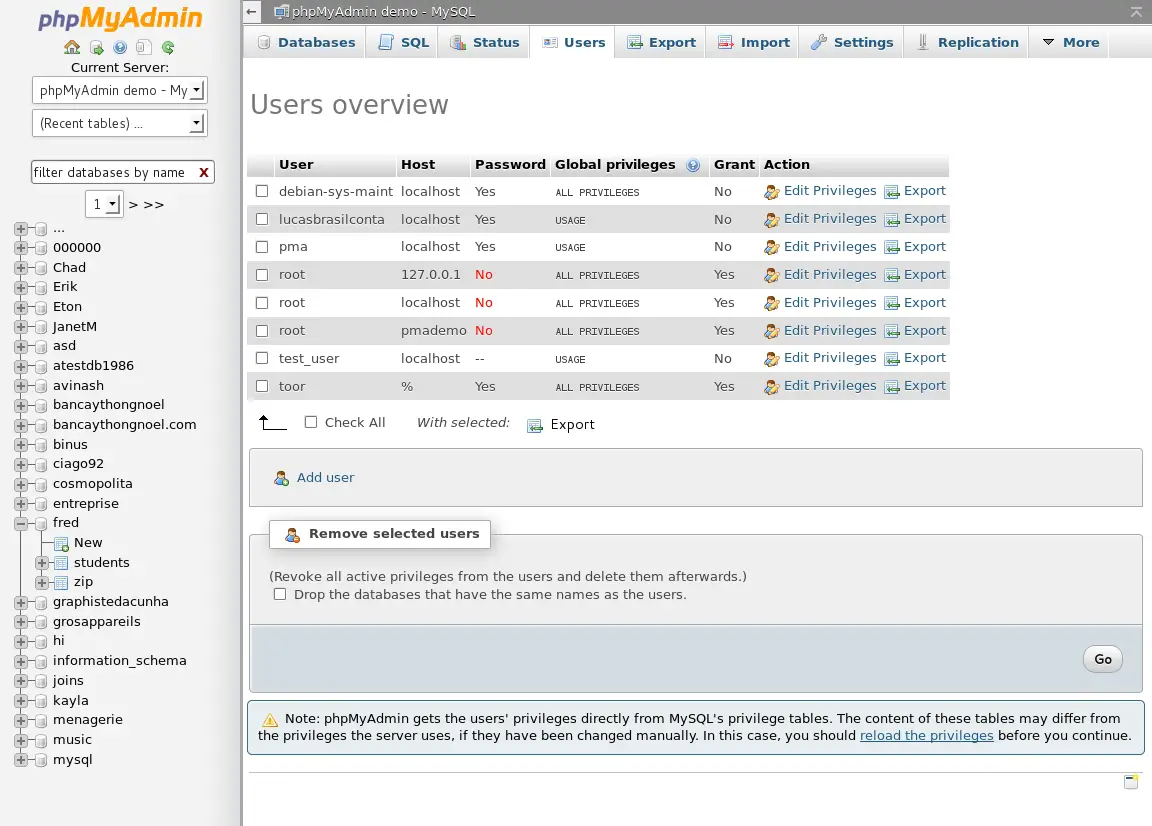 phpmyadmin postgresql