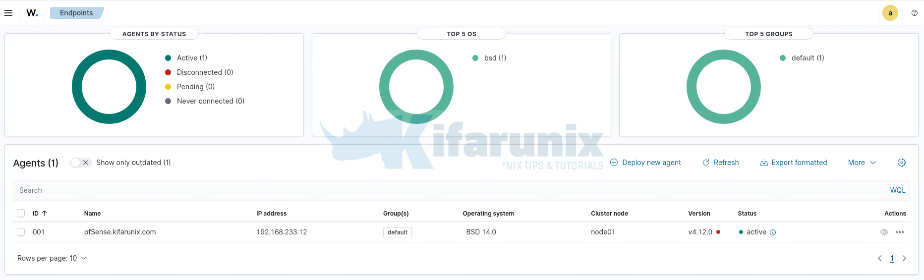 Install Wazuh Agent on pfSense 2 pfsense wazuh agent connected