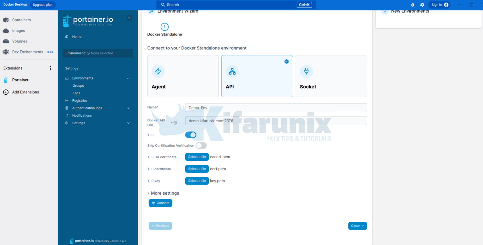 Connect to Remote Docker Environment on Docker Desktop - kifarunix.com