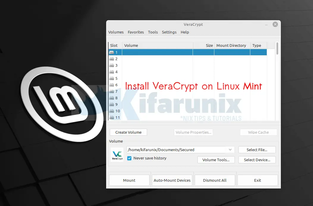 Home 21 Install and Setup VeraCrypt on Linux Mint