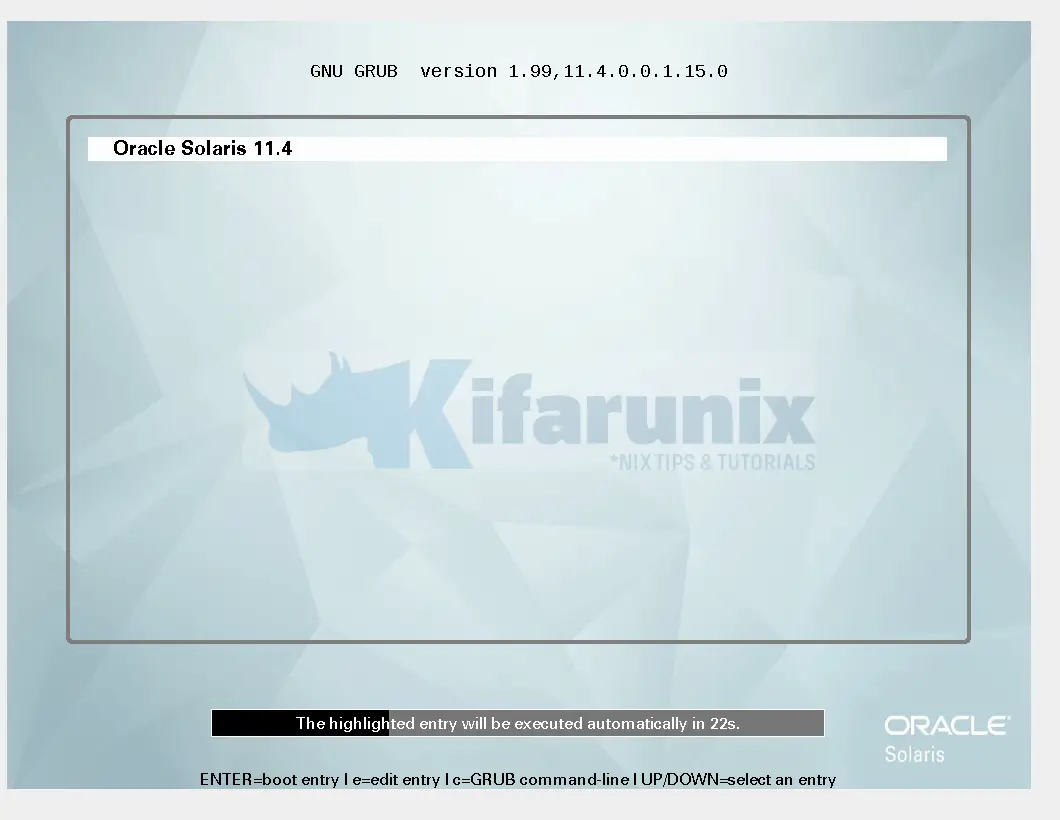 oracle solaris 11.4 grub
