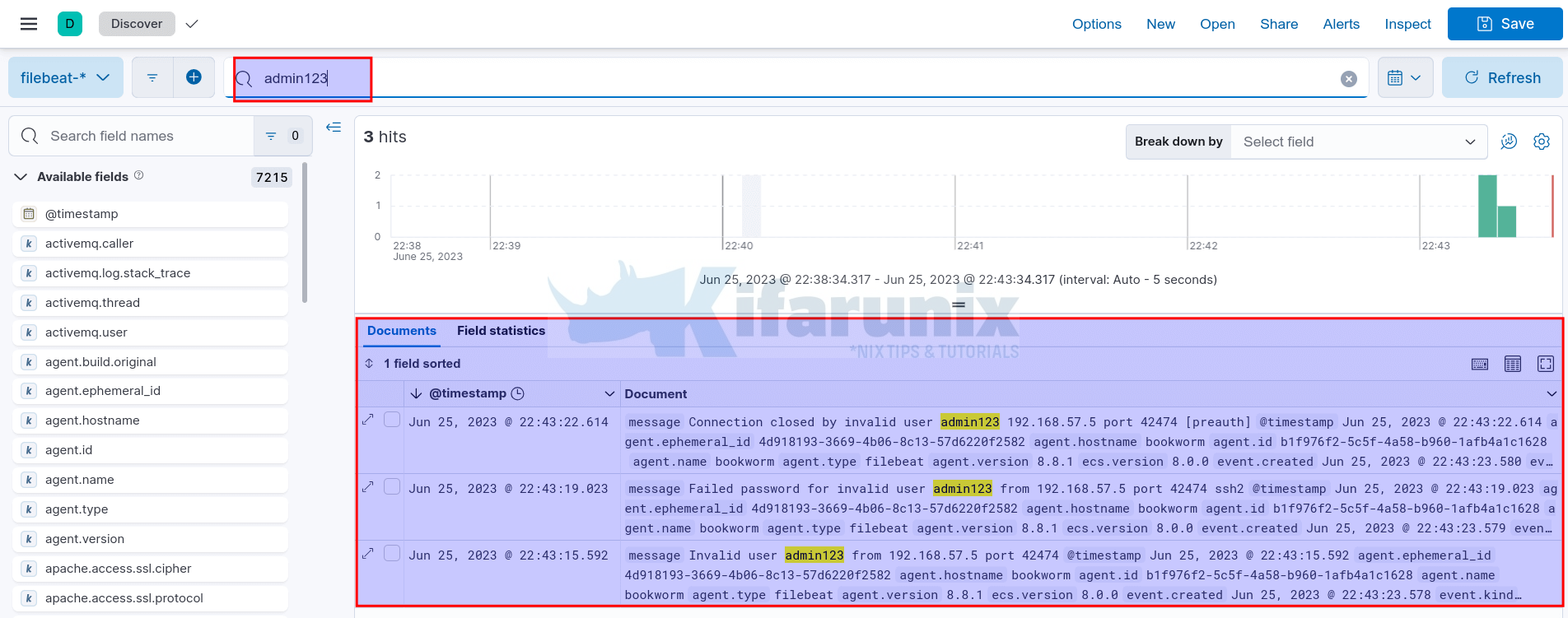 events on kibana