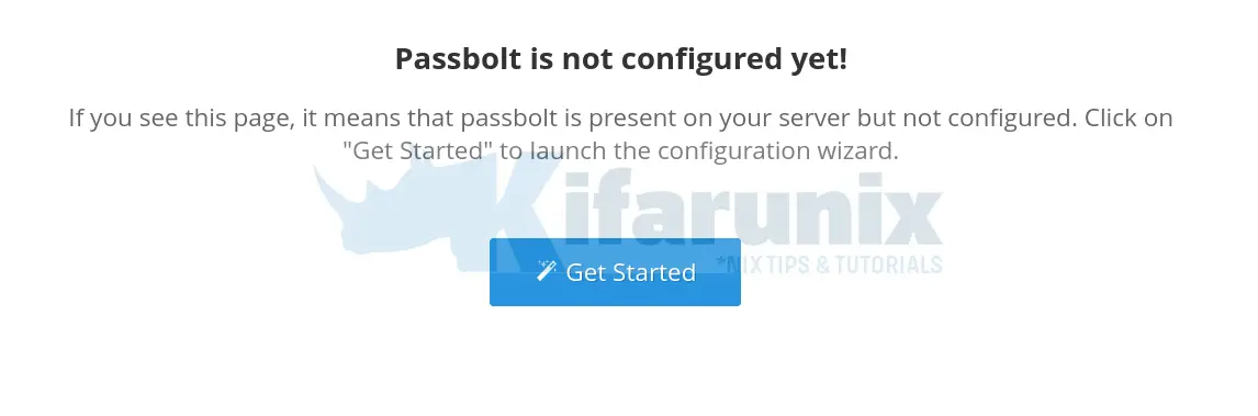 get started with passbolt configuration