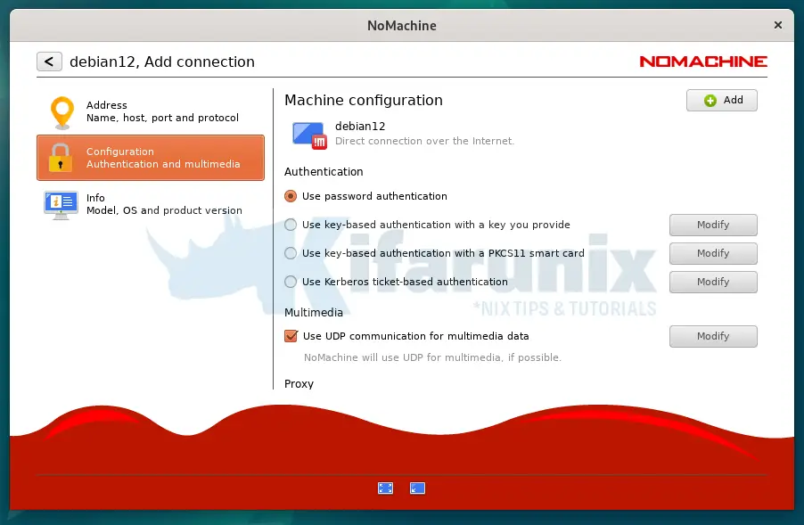 nomachine authenticatio and comms port