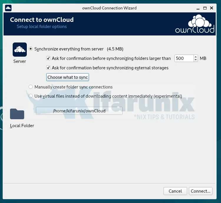 owncloud sync folders