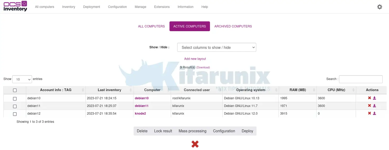 Install OCS Inventory Agent on Debian 12|11|10 - kifarunix.com