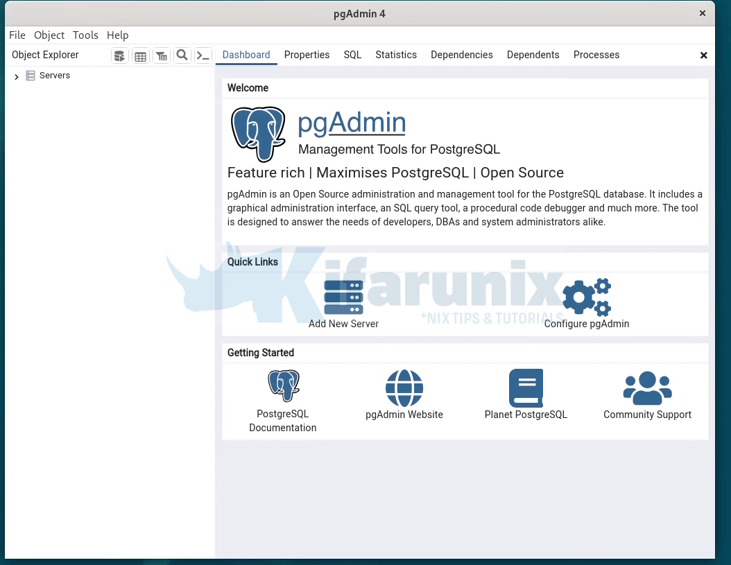 Install pgAdmin 4 on Debian 12 - kifarunix.com