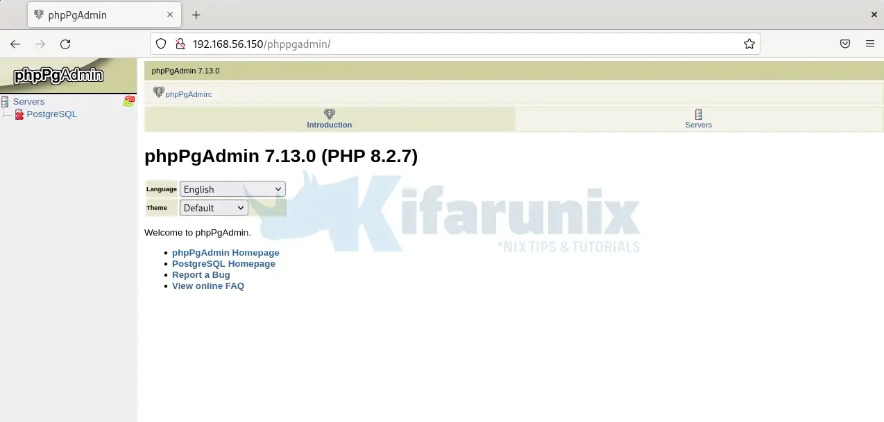 Install phpPgAdmin on Debian 12 - kifarunix.com