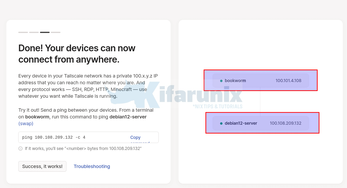 tailscale network second device added