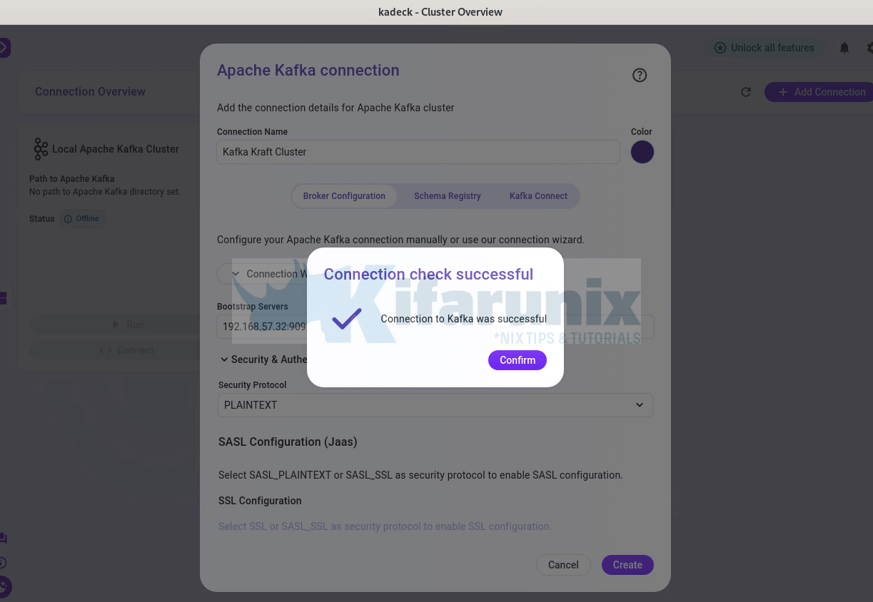 test kafka cluster connections