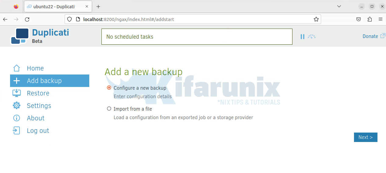 How to Install Duplicati Backup Client on Ubuntu 22.04