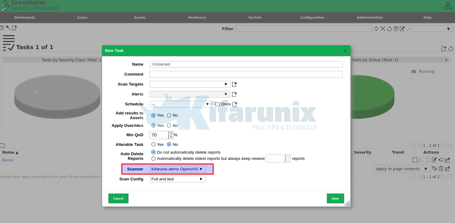 gvm choose scanner custom