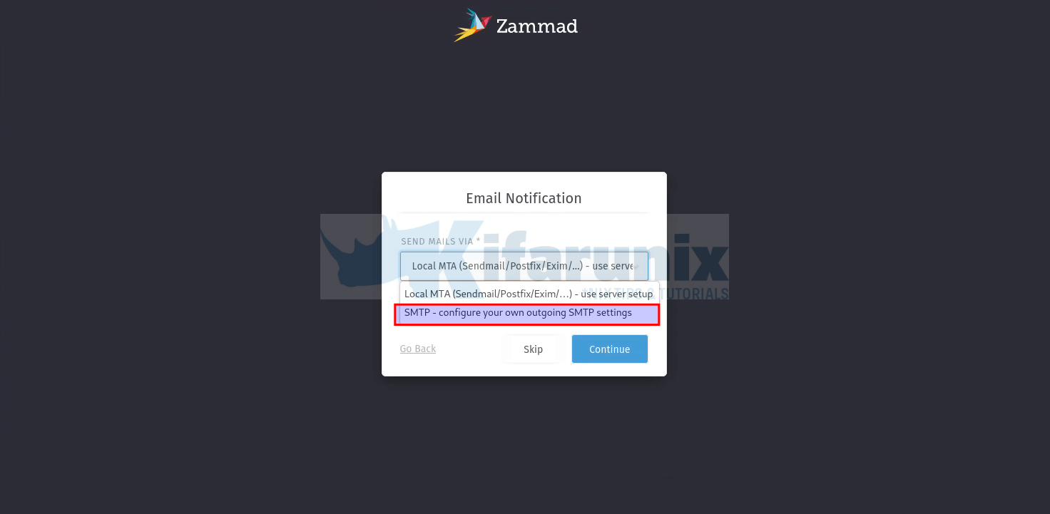 email notifications relay