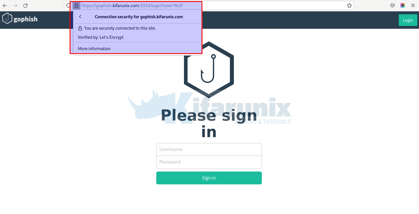 gophish https connection