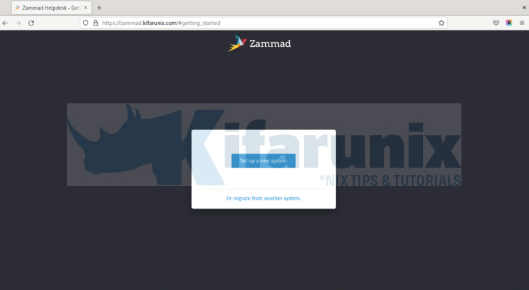 Zammad Interface Install Zammad Ticketing System on Ubuntu 22.04 - kifarunix.com