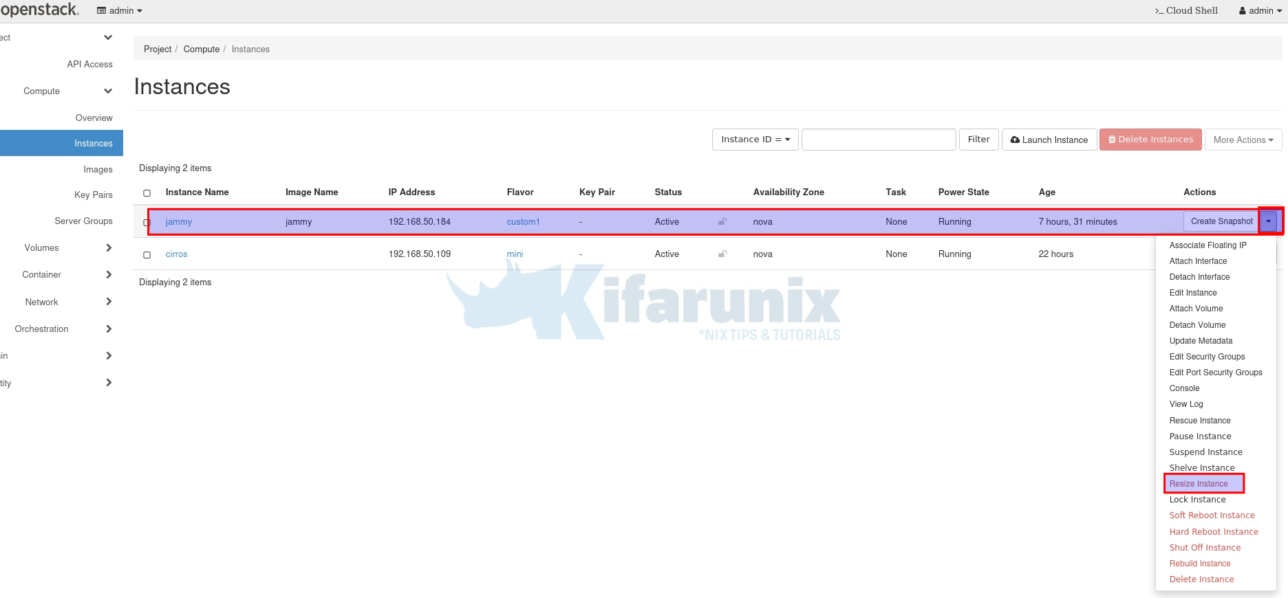 Easily Extend Linux Root Partition on OpenStack Instance 10 resize instance openstack
