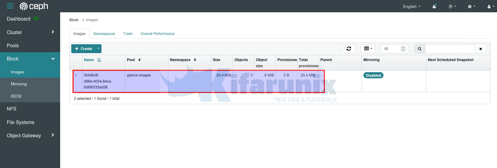 Part 3: Integrate OpenStack with Ceph Storage Cluster 4 image in glance image ceph pool