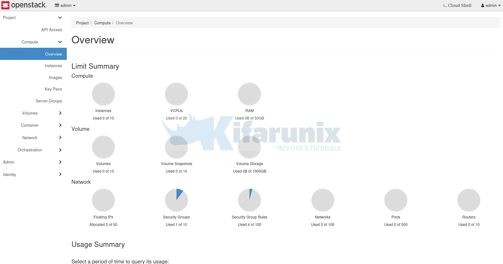 Part 3: Integrate OpenStack with Ceph Storage Cluster 3 openstack dashboard