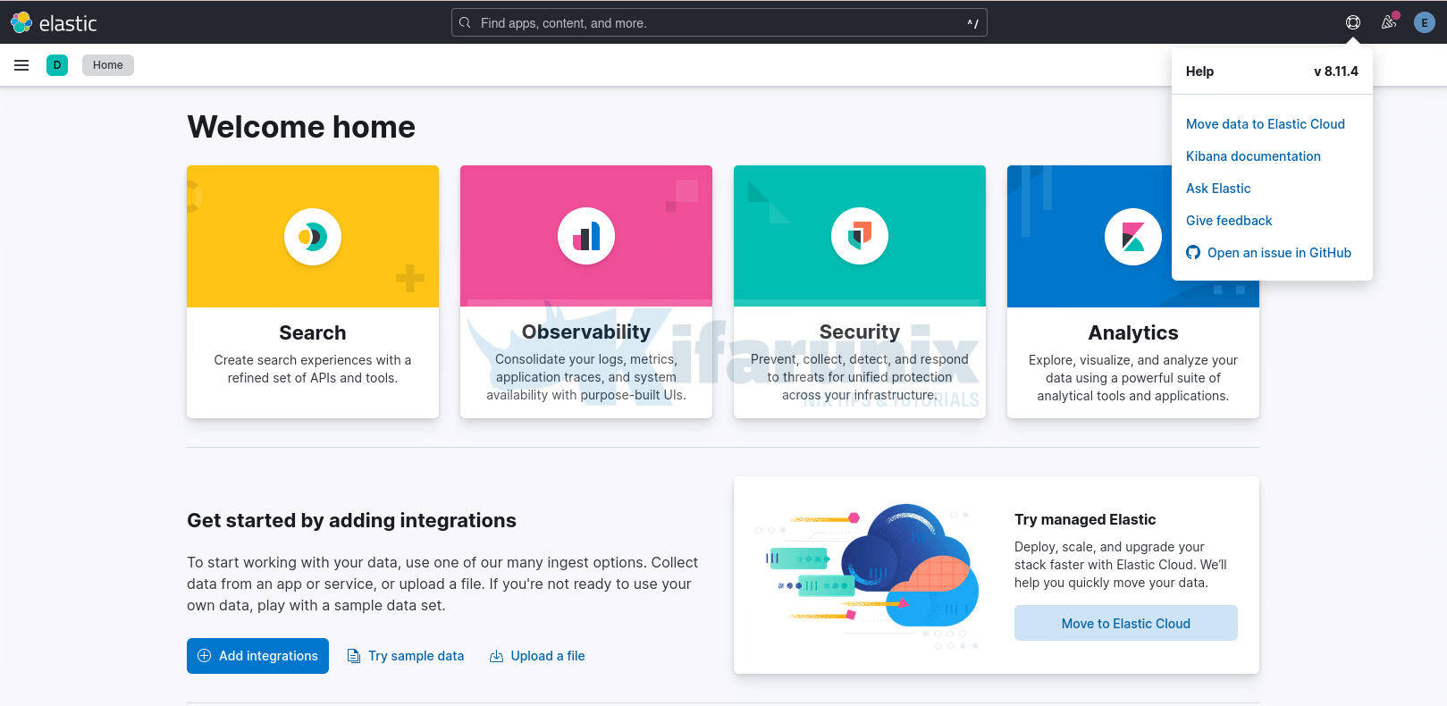Deploy ELK Stack 8 on Docker Containers 2 kibana 8 dashboard