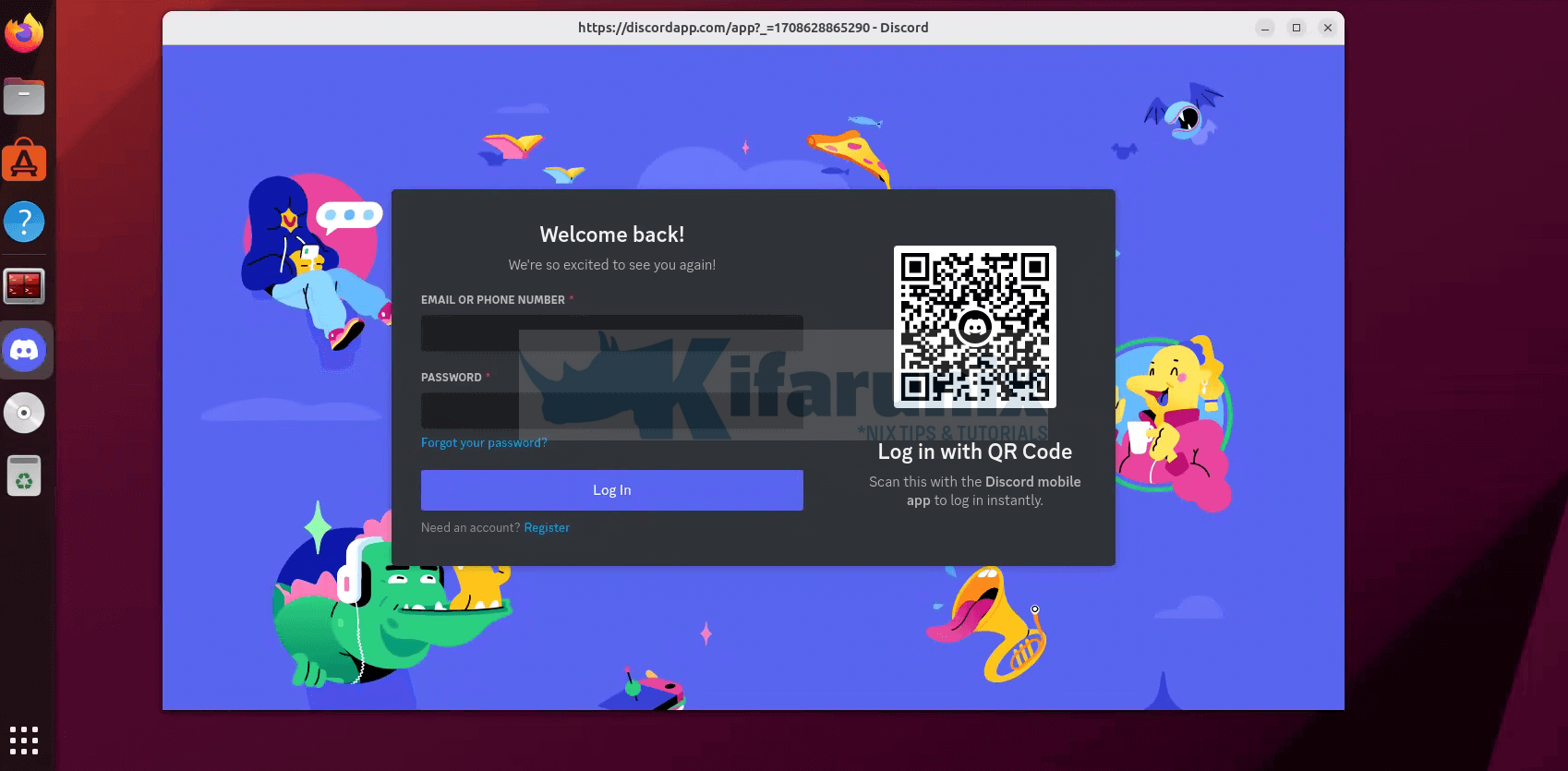 discord login page