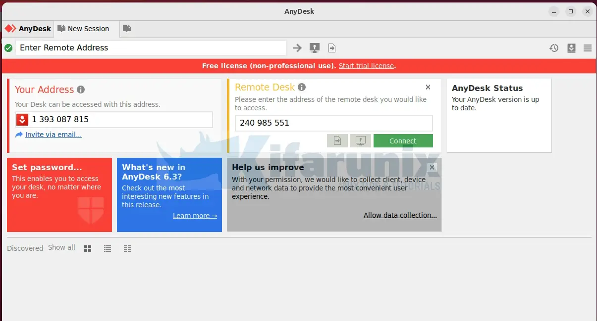 Install AnyDesk on Ubuntu 24.04/22.04/20.04 3 remote anydesk connection