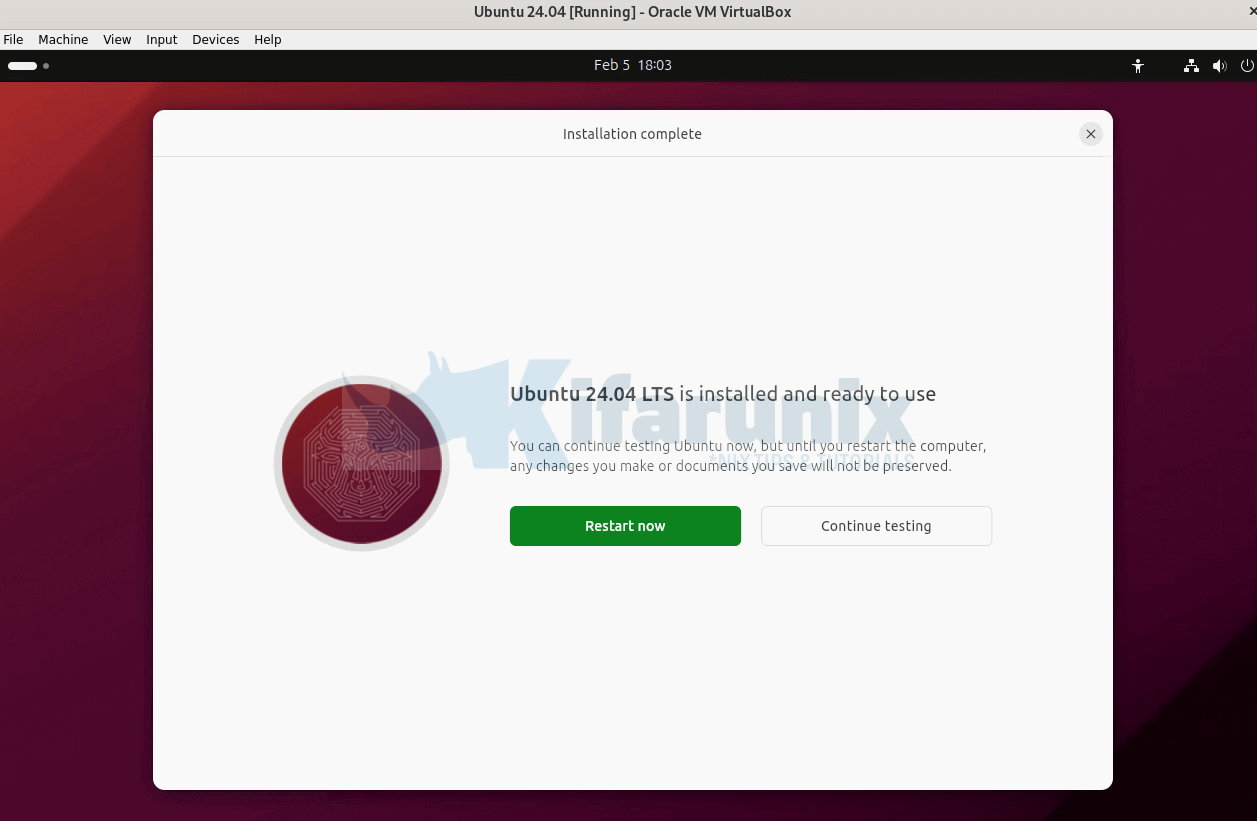 restart ubuntu 24.04 vm