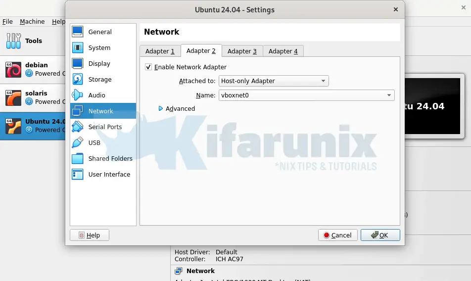 Install Ubuntu 24.04 on VirtualBox 5 ubuntu 24.04 networking