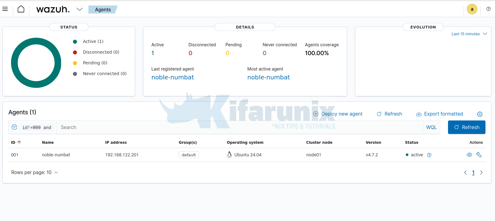 verify wazuh agents from manager dashboard