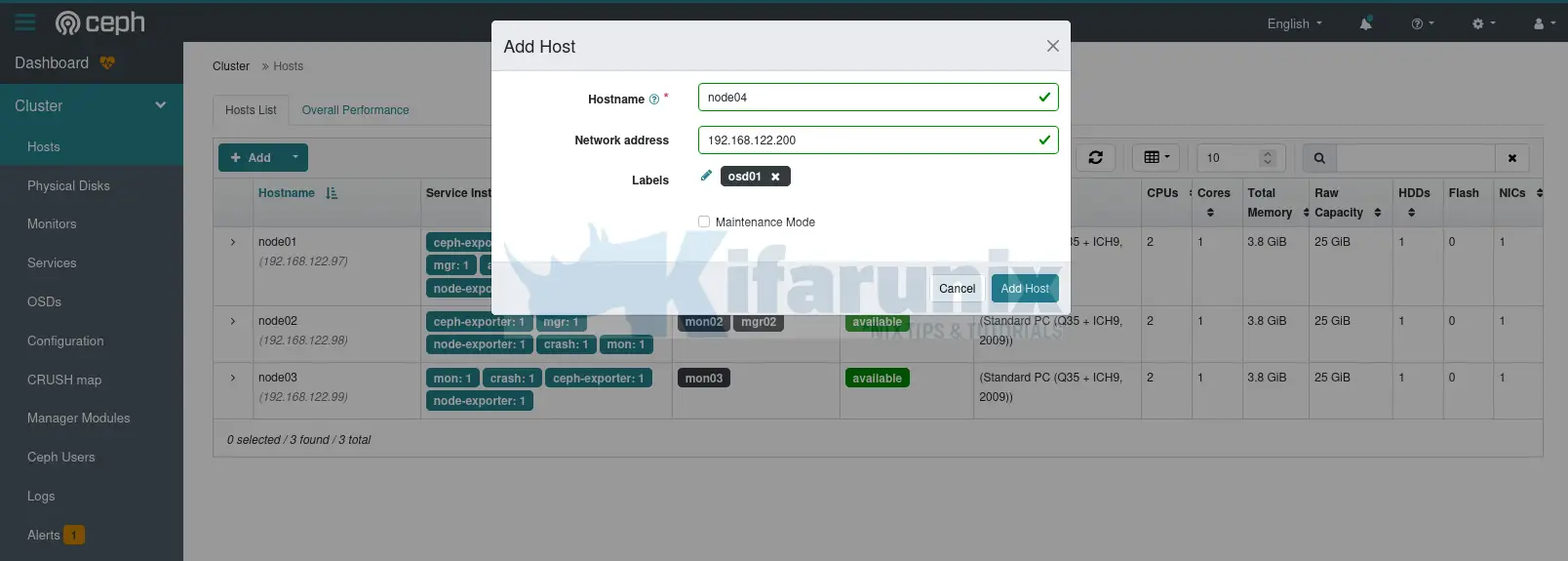 How to Encrypt Data at Rest on Ceph Cluster OSD 2 adding host to ceph cluster on dashboard