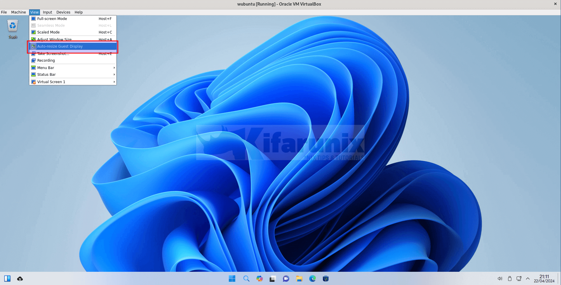 Install VirtualBox Guest Additions on Wubuntu 3 auto resize screen