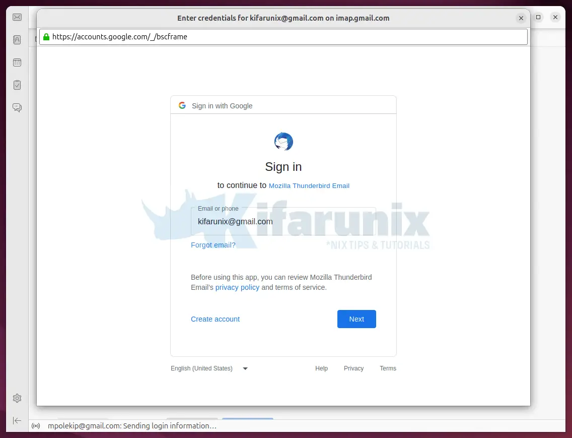 Install Thunderbird on Ubuntu 24.04 3 gmail account sign in