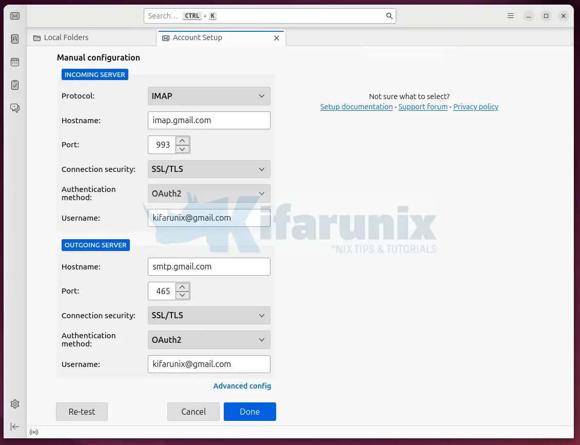 Install Thunderbird Mail Client on Ubuntu 22.04/Ubuntu 20.04 4 manual configs email thunderbird