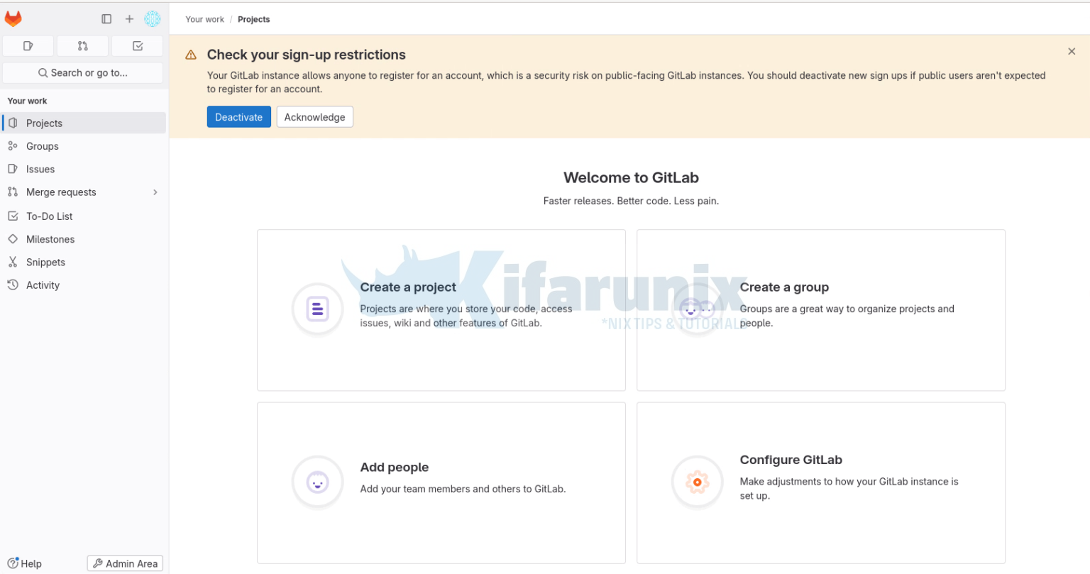 Admin Right Gitlab Window How to Install Gitlab on Debian 13 with SSL/TLS - kifarunix.com