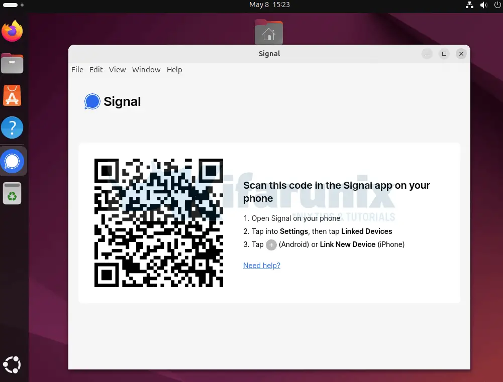 Install Signal Messenger on Ubuntu 24.04 3 link signal to mobile app