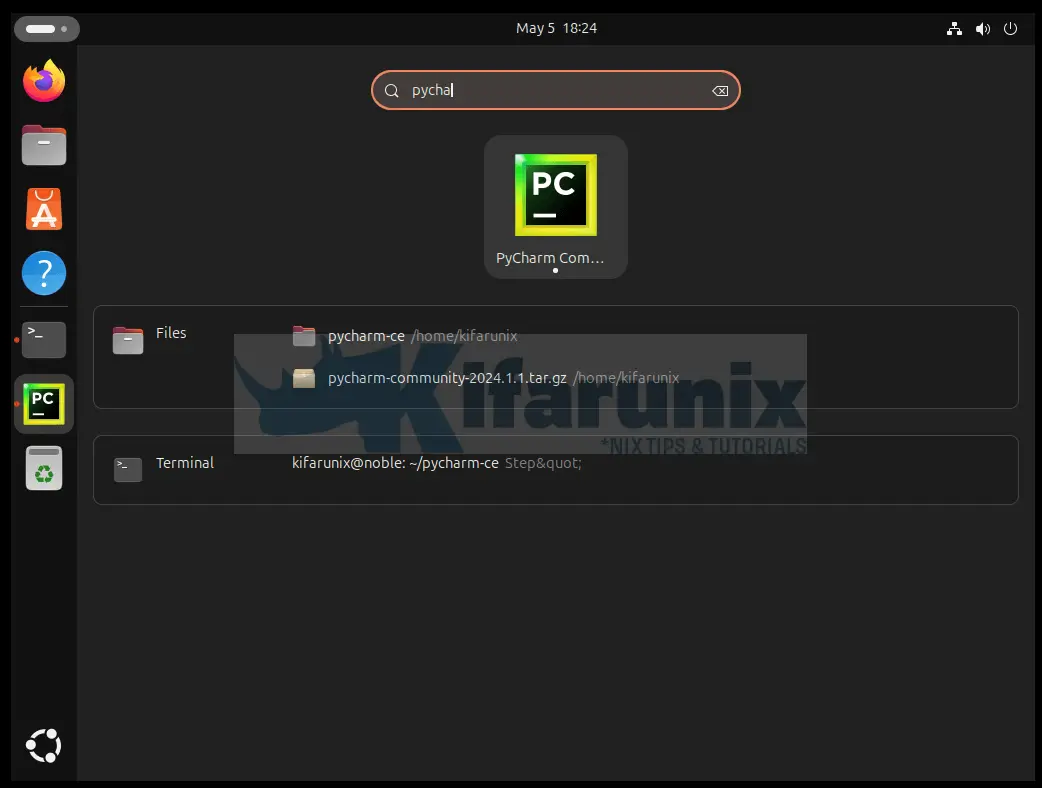 pycharm desktop entry ubuntu 24.04