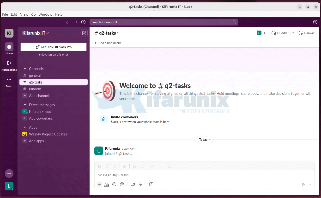 How to Install Slack on Ubuntu 24.04 3 slack workspace ubuntu 24.04