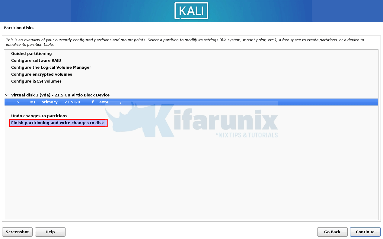 How to Import Kali Linux Image into OpenStack (2024.x): A Complete Guide 9 9.finish partitioning