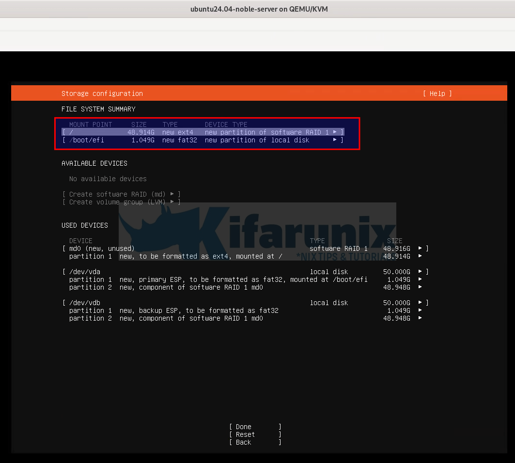 boot device and filesystem