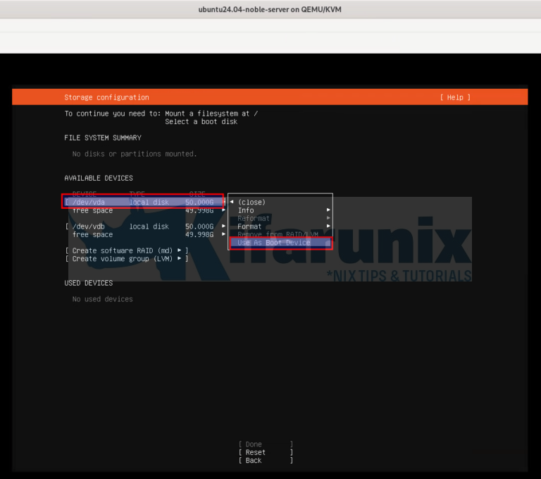 Install Ubuntu 24.04 with UEFI and Software RAID 1 - kifarunix.com