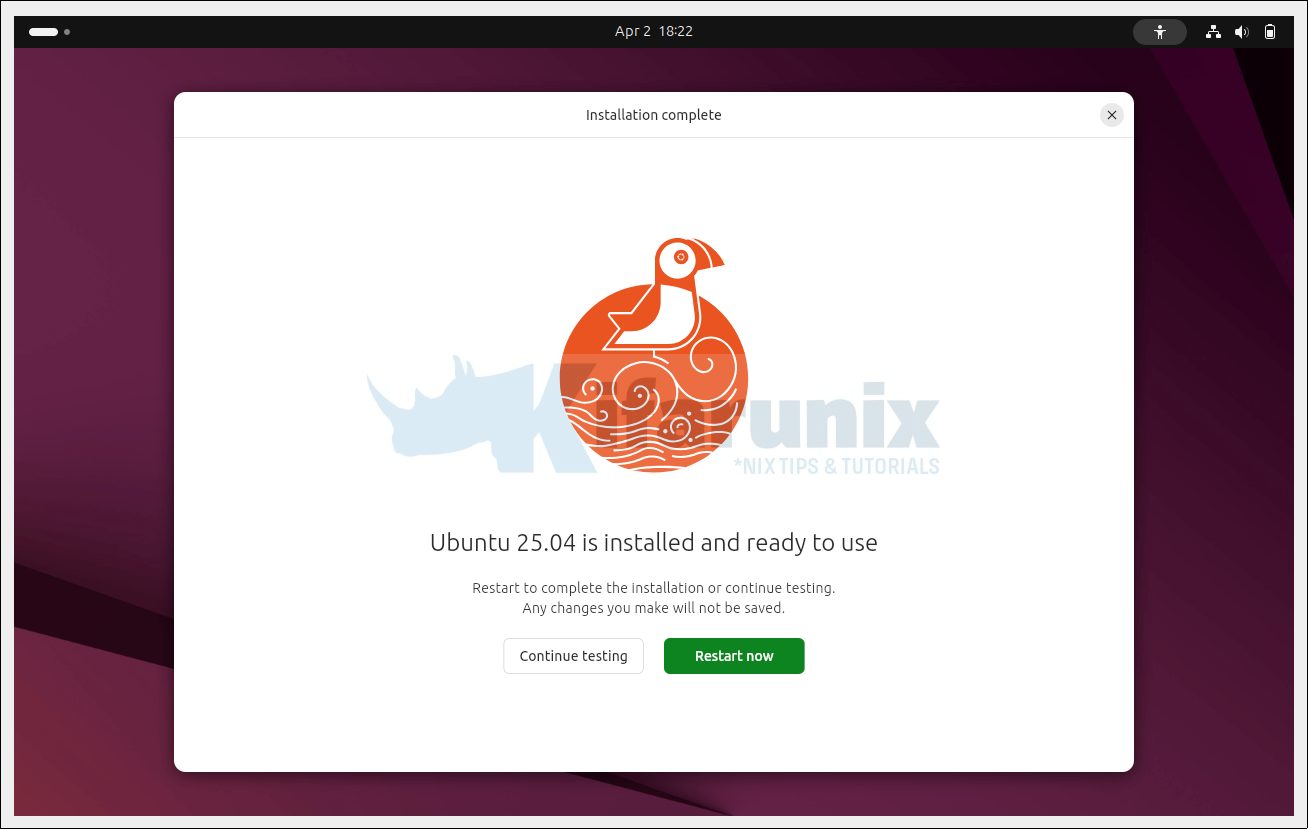 How to Install Ubuntu 25.04 on VirtualBox: A Step-by-Step Guide 7 restart ubuntu 25 04 beta after install