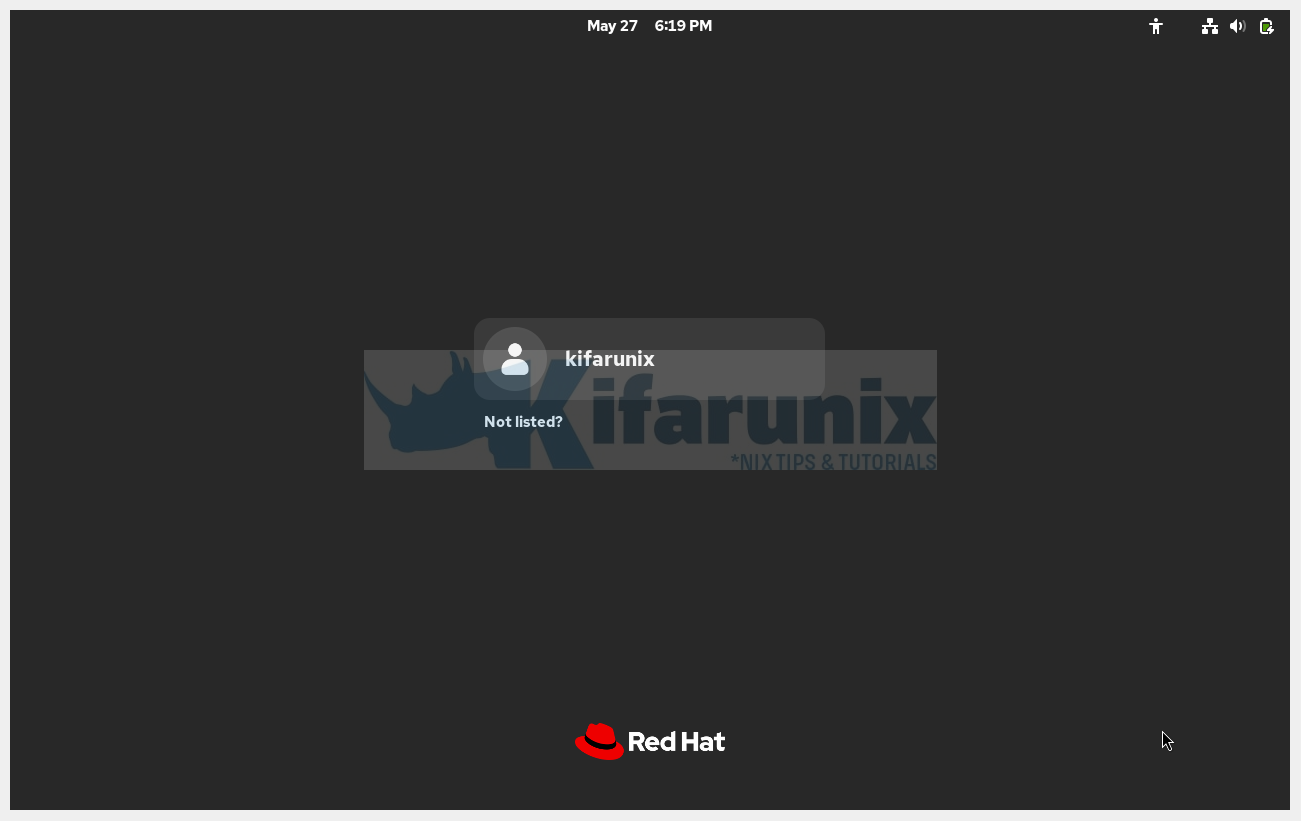 How to Install RHEL 10 on VirtualBox 9 login interface rhel 10