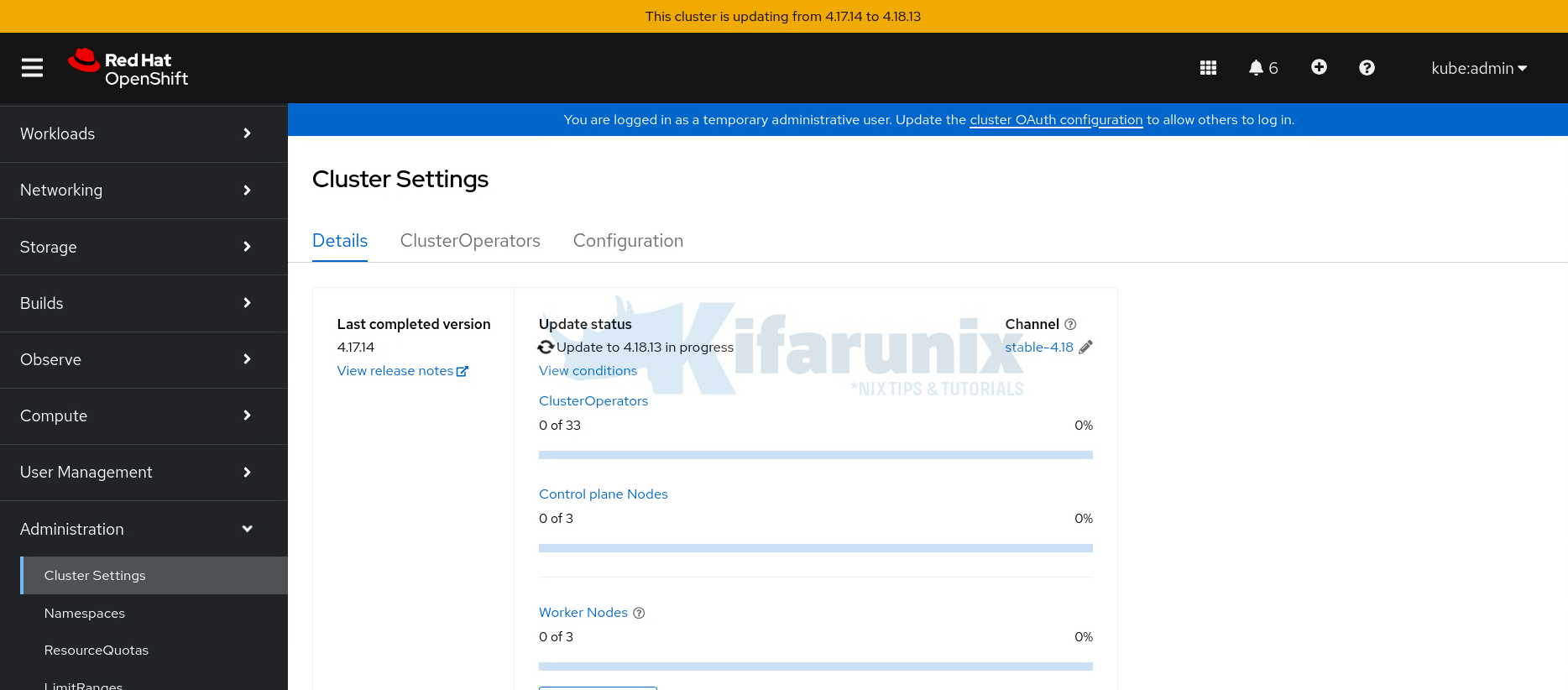 How to Upgrade OpenShift Cluster: Seamless Steps for Success 5 openshift upgrade in progress
