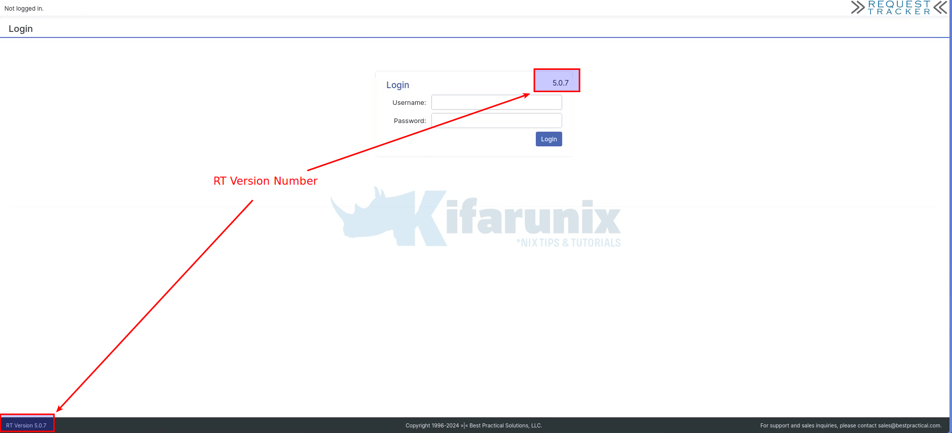 Request Tracker version number for RTIR