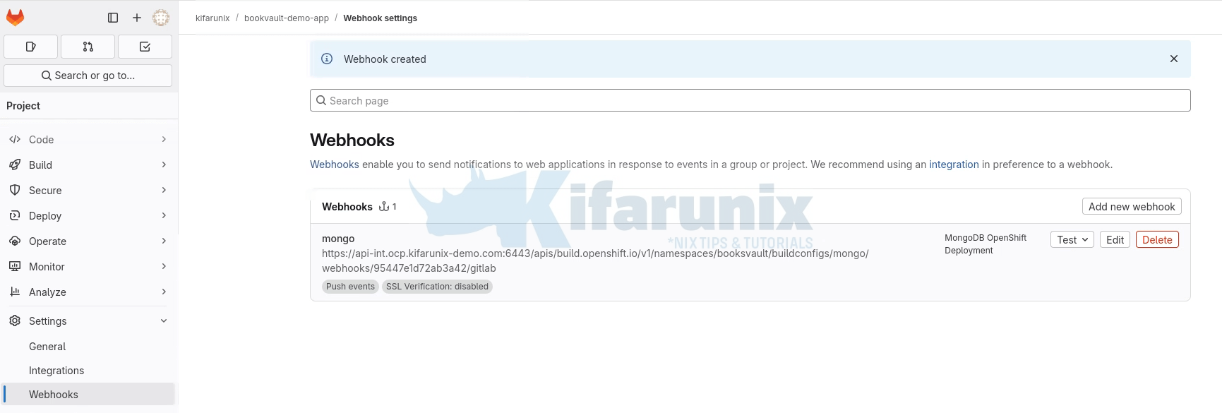 How to Automate OpenShift Builds with Git Webhooks: Step-by-Step Guide 6 added openshift buildconfig webhook to gitlab