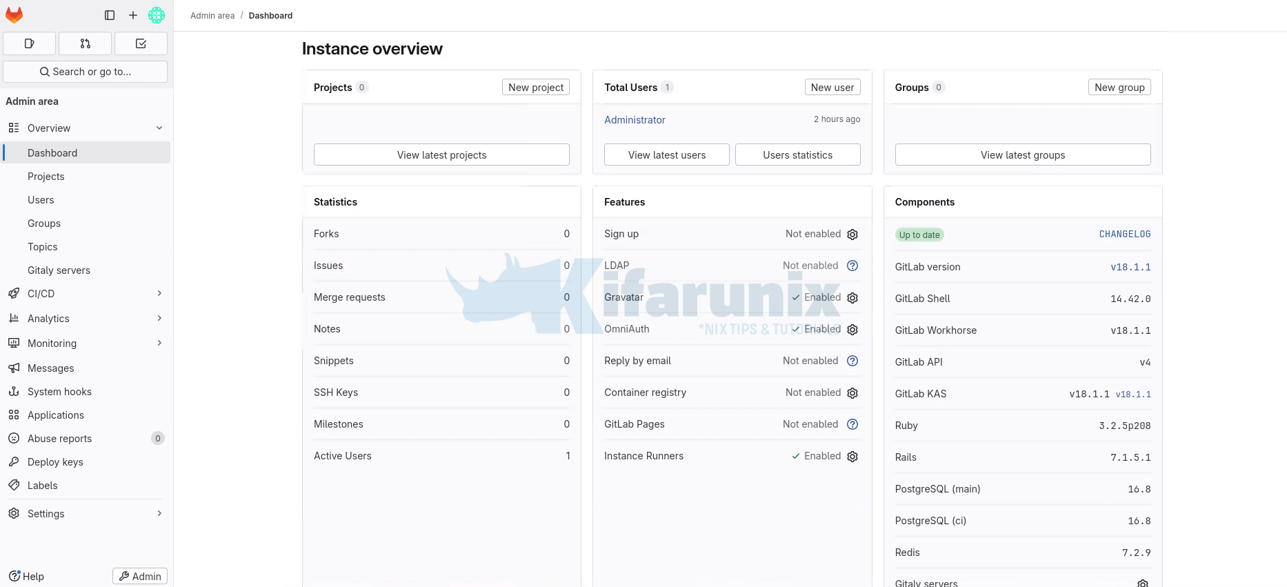 How to Install Gitlab on Rocky Linux 10 with Let's Encrypt SSL 4 gitlab root dashboard